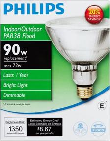 img 2 attached to 💡 High Performance Dimmable Halogen Flood Light Bulb - Philips 419408 PAR38, 90W Equivalent