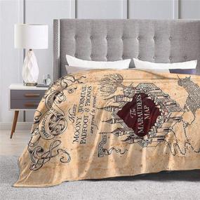 img 1 attached to 🐼 PANDASTYLE Soft and Warm Throw Blanket - Exercise Marauders Map Digital Print Micro Fleece for Ultimate Comfort and Travel