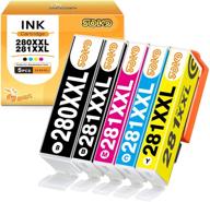 🖨️ soko compatible ink cartridges: replacement for canon pixma tr7520 tr8520 ts9120 ts6120 ts6220 ts8120 ts8220 ts9520 printer (5 pack) - canon 280 281 pgi-280xxl cli-281xxl logo