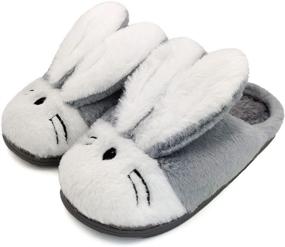 img 4 attached to 🐰 Cozy Rabbit Plush Slippers for Girls and Boys - Winter Shoes