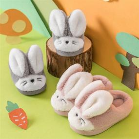 img 3 attached to 🐰 Cozy Rabbit Plush Slippers for Girls and Boys - Winter Shoes