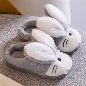 img 1 attached to 🐰 Cozy Rabbit Plush Slippers for Girls and Boys - Winter Shoes