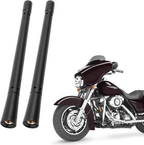 img 4 attached to KSaAuto H12 Pair AM/FM Radio Antenna For Harley Davidson Road Street Electra Tour Glide (20 Types Optional) 7 Inch Polished