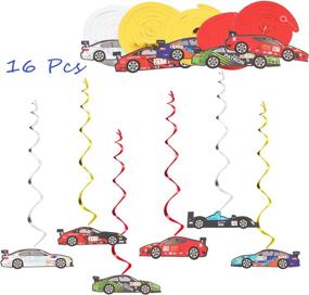 img 2 attached to 🏎️ 30 Pcs Racing Car Party Foil Swirls Streamers Photo Booth Props Kit - Children's Kids Favors Room Hanging Decorations Happy Birthday Party Supplies - Easy Setup, NO DIY REQUIRED