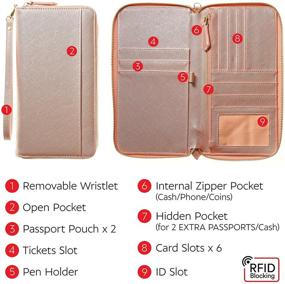 img 2 attached to 🔖 RFID Passport Wallet Case Family Holder - Ultimate Travel Document Organizer in Rose Gold