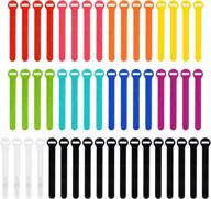 🔗 multi-color self-gripping cable ties (50-pack) by wrap-it storage - 5 inch straps for reusable hook and loop cord management, desk, and office organization logo