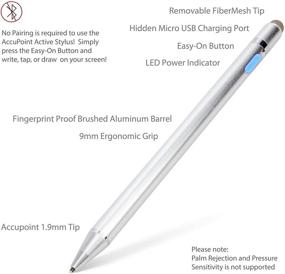 img 3 attached to 🖊️ BoxWave Stylus Pen for Samsung Galaxy Tab S5e Wi-Fi - AccuPoint Active Stylus, Ultra Fine Tip - Metallic Silver