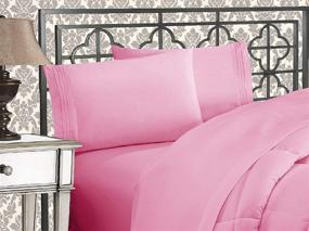 img 3 attached to 🌸 Elegant Comfort 1500TC Wrinkle & Fade Resistant Egyptian Quality Ultra Soft Luxurious 2-Piece Pillowcases, King Size, Light Pink