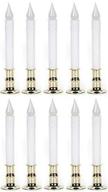 🕯️ darice 6204-02ww: set of 10 battery operated white led window candles with timer, 8-1/2-inch length логотип