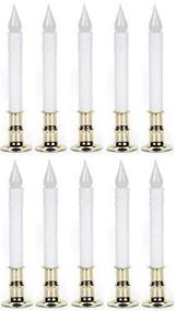 img 1 attached to 🕯️ Darice 6204-02WW: Set of 10 Battery Operated White LED Window Candles with Timer, 8-1/2-inch Length