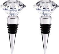 🍾 vanvene crystal wine and beverage bottle stopper – decorative zinc alloy and glass reusable plug with gift box – multi-option (2pcs crystal) логотип