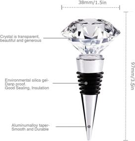 img 3 attached to 🍾 VANVENE Crystal Wine and Beverage Bottle Stopper – Decorative Zinc Alloy and Glass Reusable Plug with Gift Box – Multi-Option (2pcs Crystal)