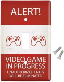 img 3 attached to 🎮 Enhance Your Gaming Space: GRAPHICS & MORE Alert Video Game in Progress Unauthorized Entry Eliminated Wall Decor Toggle Light Switch Plate Cover