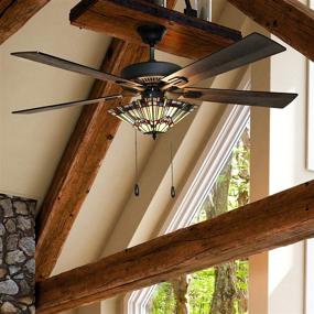 img 3 attached to 🌈 52 Inch Craftsman Stained Glass LED Ceiling Fan by River of Goods - Multicolor