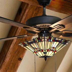 img 2 attached to 🌈 52 Inch Craftsman Stained Glass LED Ceiling Fan by River of Goods - Multicolor