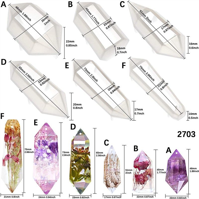 Resin Epoxy Molds 3D Pendulum Crystal Molds for Resin,silicone Molds for  Resin Casting,multi-facet Gemstone Resin Jewelry Molds 