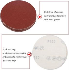 img 3 attached to 🔪 High-Quality HIFROM 5 Inch Sanding Discs - 40 Grit Sandpaper - 60-Pack, Aluminum Oxide - Random Orbital Sander Pads - NO-Hole Hook and Loop