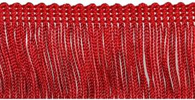 img 1 attached to 🍒 Cherry Red 2-inch x 9-yard Decorative Trimmings Chainette Fringe with 100% Rayon Composition