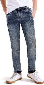 img 4 attached to Daringly Cool: RAY Ripped Skinny Distressed Stretch Boys' Clothing and Jeans