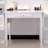 💄 chende white vanity desk: stylish drop leaf makeup table with drawer for bedroom and home furniture логотип