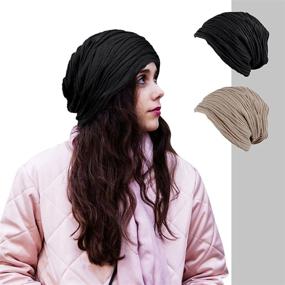 img 3 attached to 2 Pack of Women Beanies Hat: Stylish Chemo Headwear for Cancer Patients - Slouchy Beanie for Women and Men