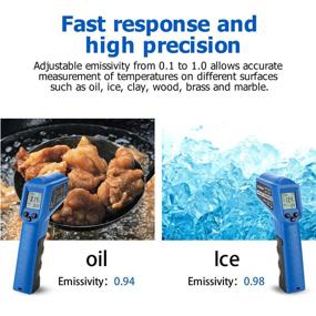 img 1 attached to Infrared Thermometer Temperature Gun for Non-Contact Instant-Read -58℉~ 716℉ 🌡️ (-50℃ ~ 380℃) - Digital Laser Infrared IR Thermometer with Backlight (Blue)