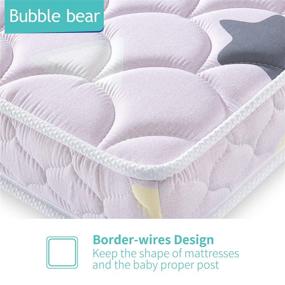 img 2 attached to 🐻 Персональный пенный детский и детский матрас Bubble Bear Premium: гипоаллергенный, комфортный, безопасный, детский матрас с защитным краем - размер детской кроватки: 132х70х12,7 см