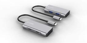 img 1 attached to Juiced Systems QuadHUB - Portable USB-C 4 Port Hub 🔌 – Dual USB-C 3.2 Gen 2 & Dual USB-A 3.2 Gen 2