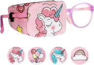 🦄 kids glasses eye patch for right eye - astropic cotton & silk (pink hair unicorn) logo