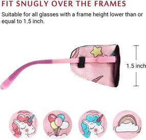 img 2 attached to 🦄 Kids Glasses Eye Patch for Right Eye - Astropic Cotton & Silk (Pink Hair Unicorn)