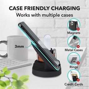 img 1 attached to MAICHARGING Charging Station: 3-in-1 Dock for Wireless Multi-Device Qi-Enabled Charging at Home and Office