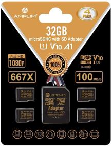 img 4 attached to Amplim 32GB Micro SD Card 4 Pack with Adapter - Class 10 UHS-I U1 V10 High Speed Memory for Nintendo Switch, GoPro, Galaxy Phone, Camera and More