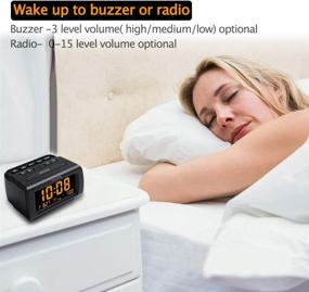 img 1 attached to 🕰️ DreamSky Bedroom Alarm Clock Radio - FM Radio with Battery Backup, USB Charging Port, 1.2 Inch Bold Digit Display, Adjustable Alarm Volume, Temperature, Snooze, Sleep Timer, 12/24H - Enhanced SEO