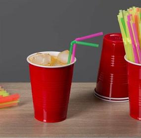 img 1 attached to 🥤 [500 Pack] Kid-Friendly Neon Colored Flexible Drinking Straws - Disposable, Assorted Colors