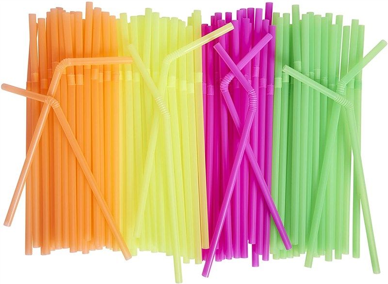 pack neon colored drinking straws 标志