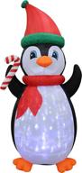 🐧 7ft christmas inflatable penguin with twinkle lights - outdoor/indoor holiday decor, led lighted yard decor, giant blow up penguin for home, family, outside logo