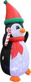 img 2 attached to 🐧 7ft Christmas Inflatable Penguin with Twinkle Lights - Outdoor/Indoor Holiday Decor, LED Lighted Yard Decor, Giant Blow Up Penguin for Home, Family, Outside