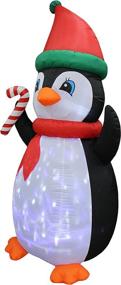 img 1 attached to 🐧 7ft Christmas Inflatable Penguin with Twinkle Lights - Outdoor/Indoor Holiday Decor, LED Lighted Yard Decor, Giant Blow Up Penguin for Home, Family, Outside