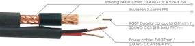img 3 attached to 🎥 Комбинированный коаксиальный кабель RG59 Siamese длиной 500 футов для видеонаблюдения CCTV - для подачи видео и питания - 20AWG