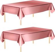 aneco 2 pack rose gold foil tablecloth table cover - perfect party table decoration! логотип