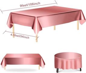 img 1 attached to Aneco 2 Pack Rose Gold Foil Tablecloth Table Cover - Perfect Party Table Decoration!