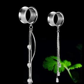 img 3 attached to COOEAR Tunnels Expander Stretchers Earrings Women's Jewelry