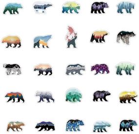img 1 attached to 🐻 Grizzly Bear Mountaintop Stickers: 50 Waterproof Vinyl Stickers for Bottles, Bikes, Laptops, and More