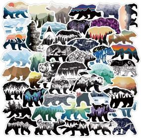 img 4 attached to 🐻 Grizzly Bear Mountaintop Stickers: 50 Waterproof Vinyl Stickers for Bottles, Bikes, Laptops, and More