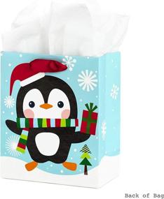 img 1 attached to Hallmark 5-inch Small Holiday Gift Bag with Tissue Paper - Penguin Design