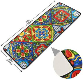 img 3 attached to 🎨 ALAZA Mexican Ethnic Folk Ornament Runner Rug: Vibrant Home Decor Essential for Hallways, Living Rooms, Bedrooms - Non Slip, 72x24 inches