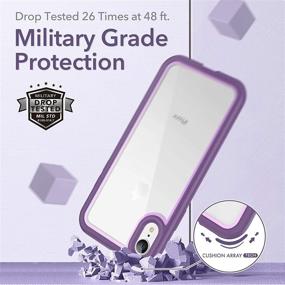 img 3 attached to 📱 YOUMAKER Aegis Series iPhone XR Case - Full-Body Protective Cover with Built-in Screen Protector, Rugged Transparent Design - Purple, 6.1 Inch