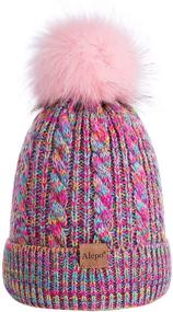 img 4 attached to ❄️ Children's Winter Beanie Hat, Warm Fleece Lined Knit Ski Cap with Pom Pom for Boys and Girls