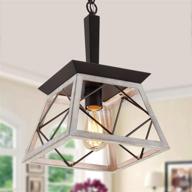 🏡 vintage farmhouse pendant light fixture: industrial wrought iron chandelier with oak and orb finish - 1 light e26 логотип