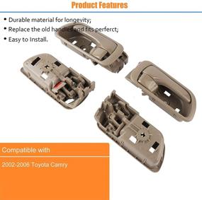 img 2 attached to Замена внутренних дверных ручек NPAUTO для Toyota Camry 2002-2006 - бежевый, набор из 4: внутри передний задний водительский пассажирский бок.
